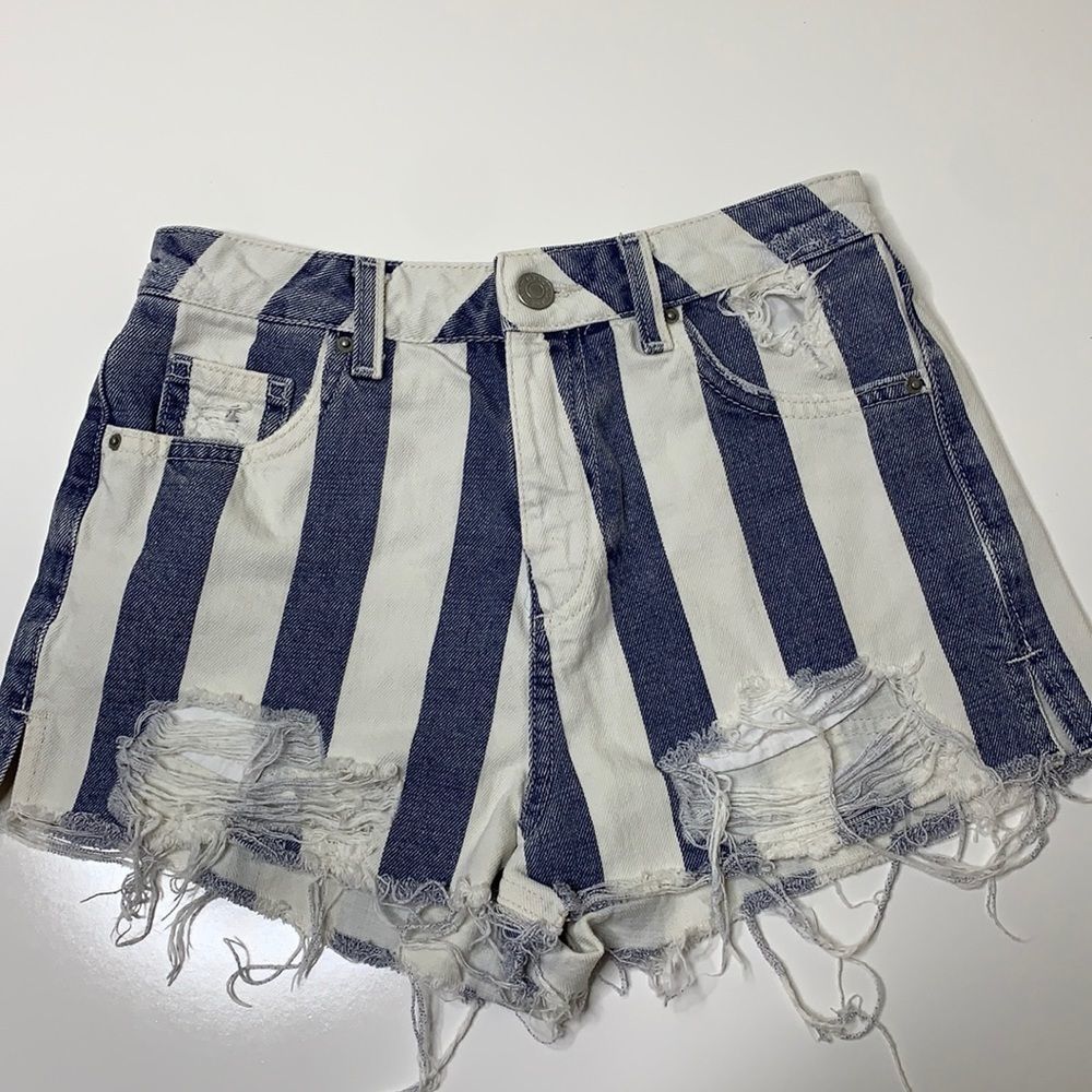 Topshop | Moto Mom High Rise Striped Jean …